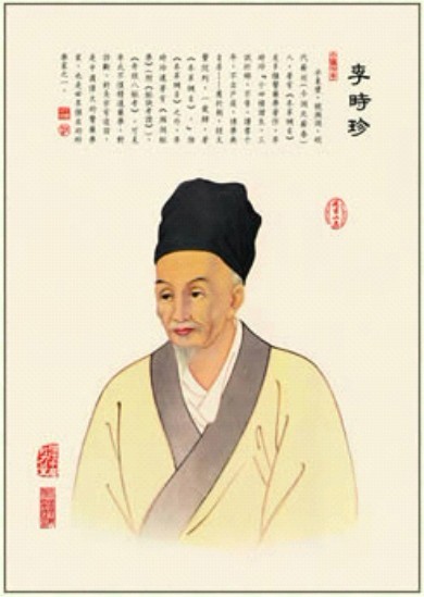 中醫(yī)名人掛圖|李時(shí)珍畫像圖 仿古宣紙畫芯